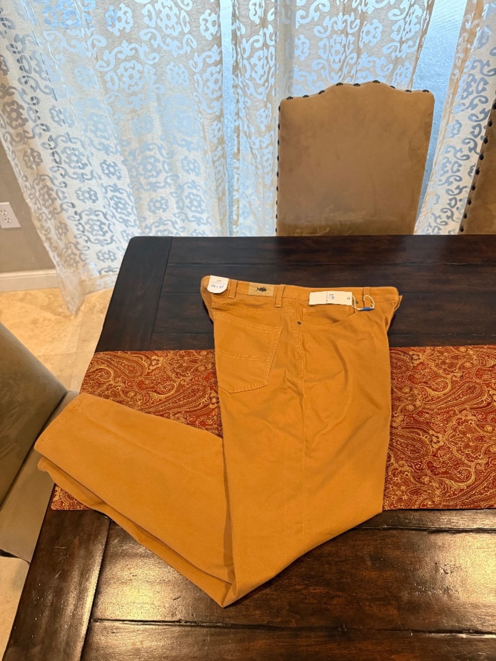 Southern Tide Men's Size 38x32 Hazelnut Khaki Sullivan 5 Pocket Pant MSRP $135